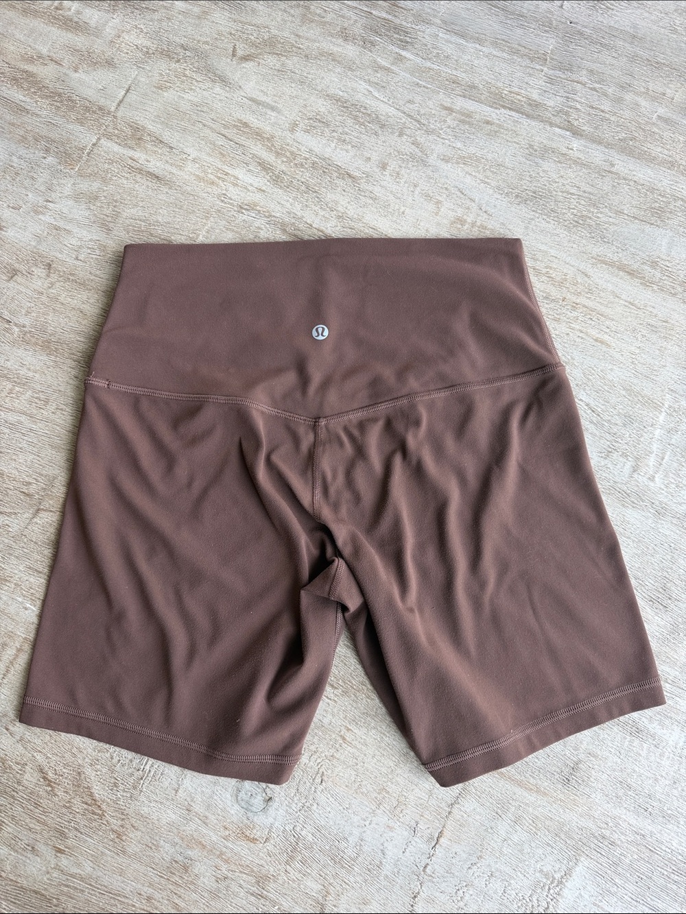 High-Waist Women’s Brown Active Shorts - Picture 2 of 3